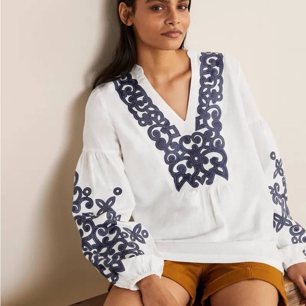 Boden Linen Tunic Top - Picture 2 of 5